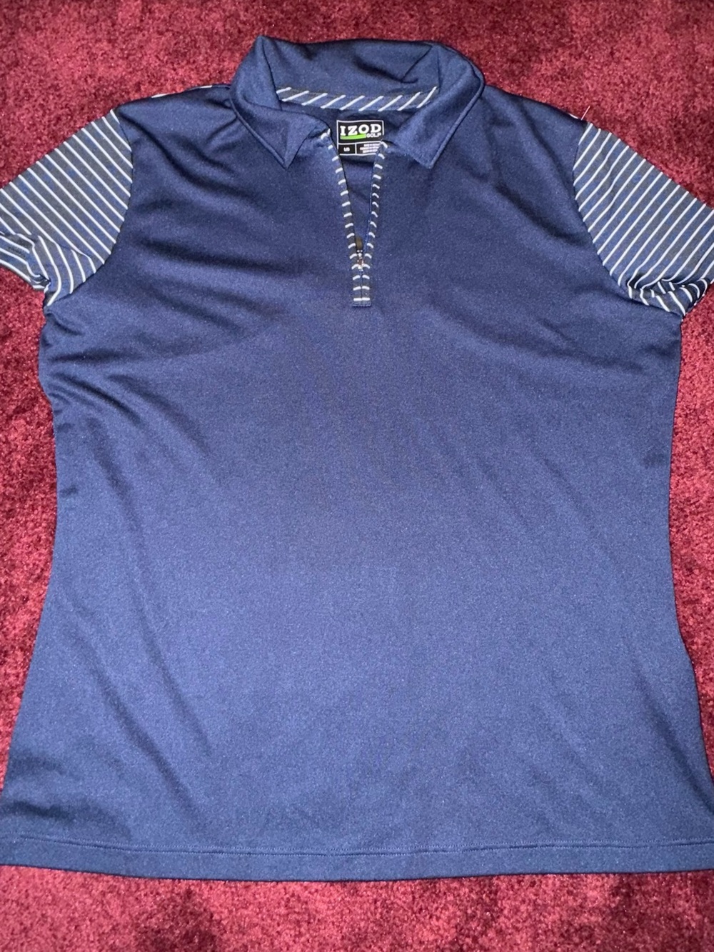 IZOD Shirt Womens Large L Blue Short Sleeve Golf Outdoor Casual Lightweight